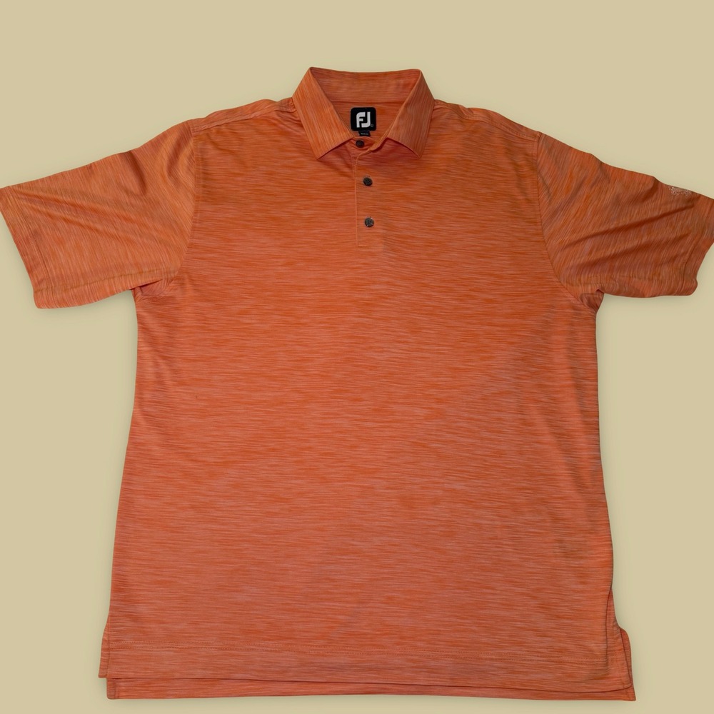 FootJoy Mens Orange Golf Polo L Worthington Hills Country Club Performance Crest